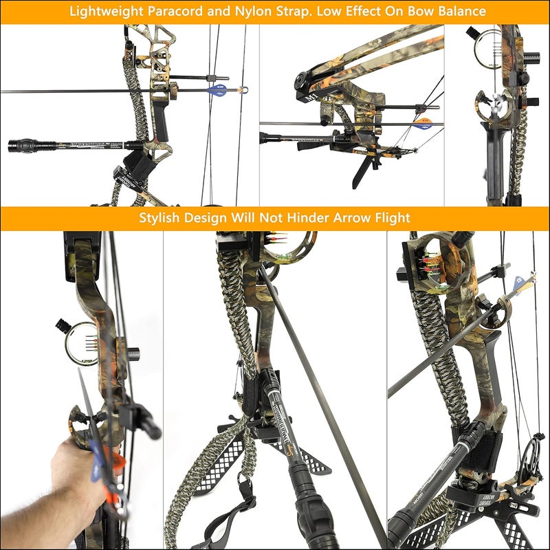 Sunya Paracord Compound Bow Sling with V2 Upgraded Magnetic Connection System. Lightweight Hands Free Shoulder Carrying Sling for Bow Hunting, Field Archery and 3D - Image 5
